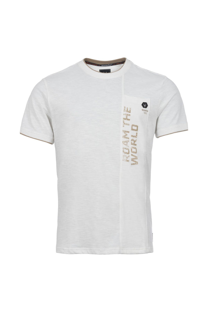 T-Shirt Herren vertikale Teilungsnaht Lettering-Print