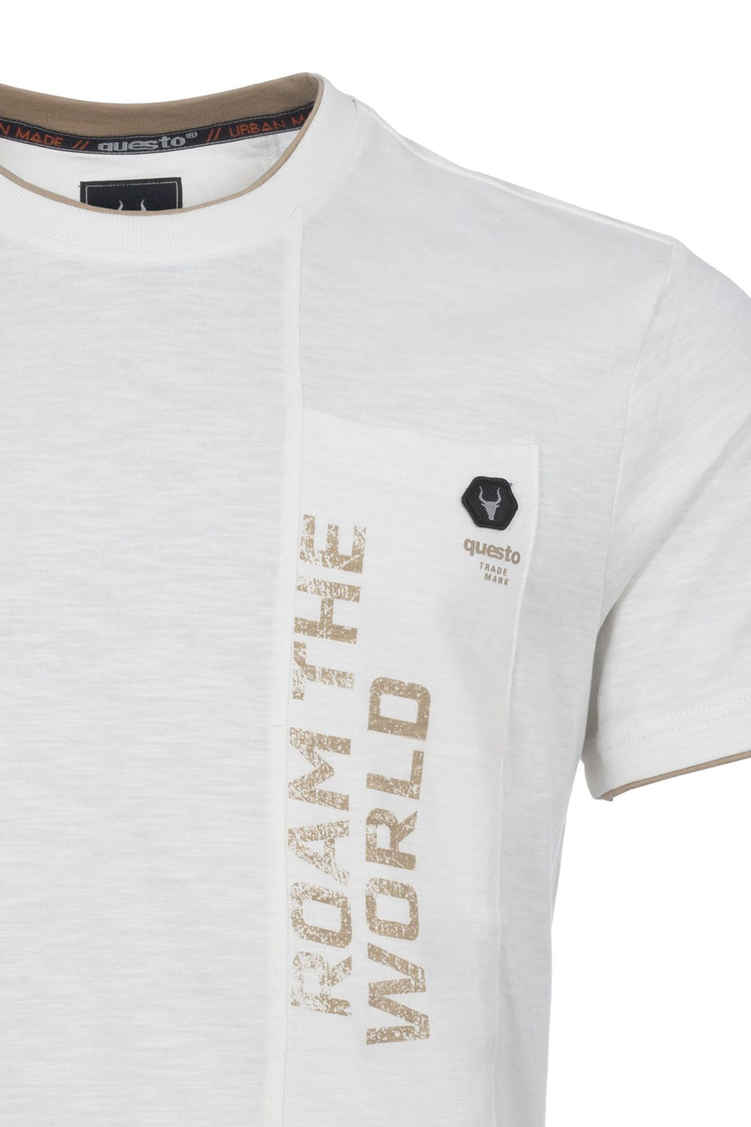 T-Shirt Herren vertikale Teilungsnaht Lettering-Print
