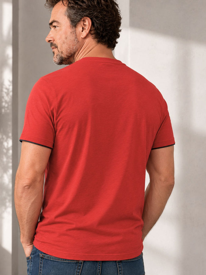 T-Shirt Herren vertikale Teilungsnaht Lettering-Print