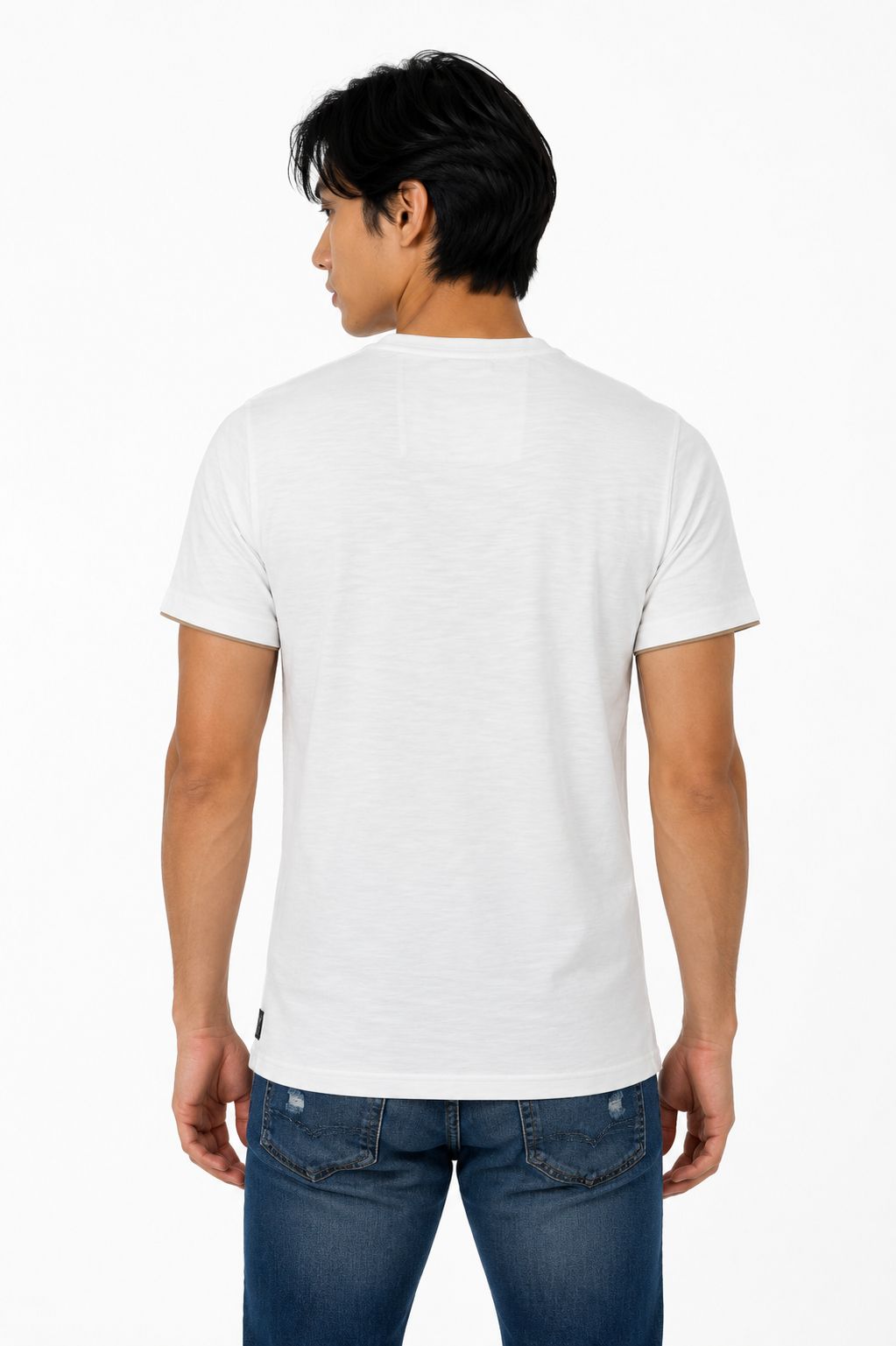 T-Shirt Herren vertikale Teilungsnaht Lettering-Print