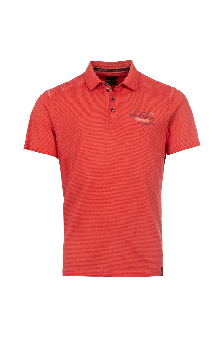 Poloshirt Herren dezente Streifen Brustprint