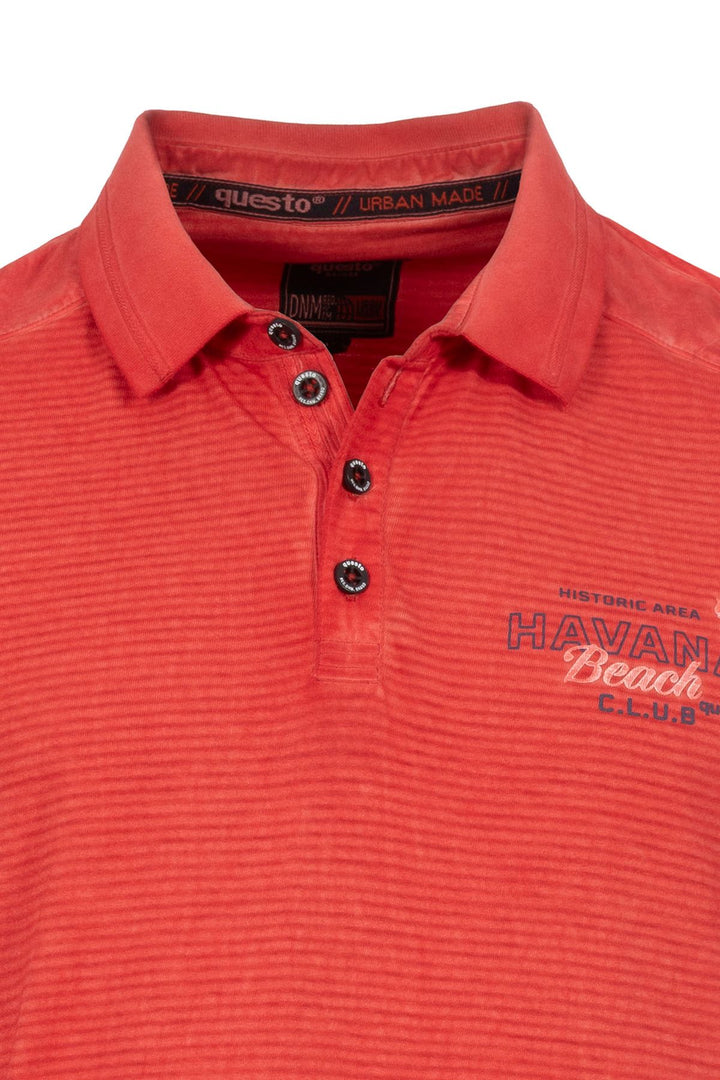 Poloshirt Herren dezente Streifen Brustprint