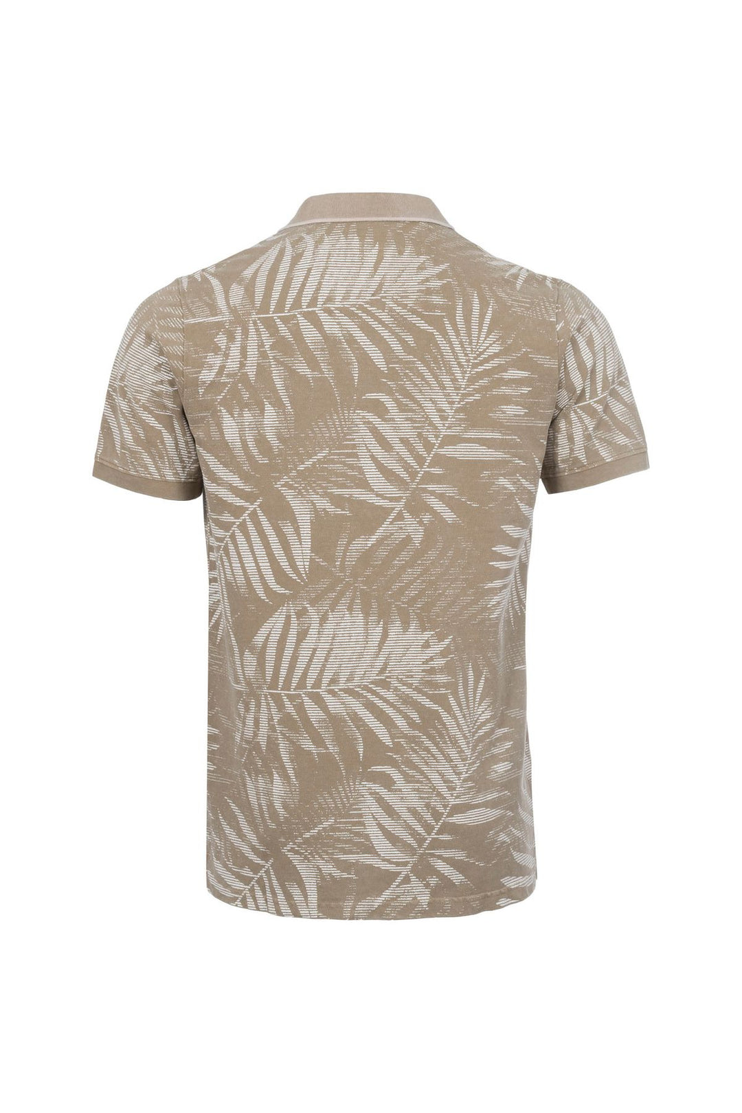 Piquée-Poloshirt Herren Palmenblatt Allover-Print