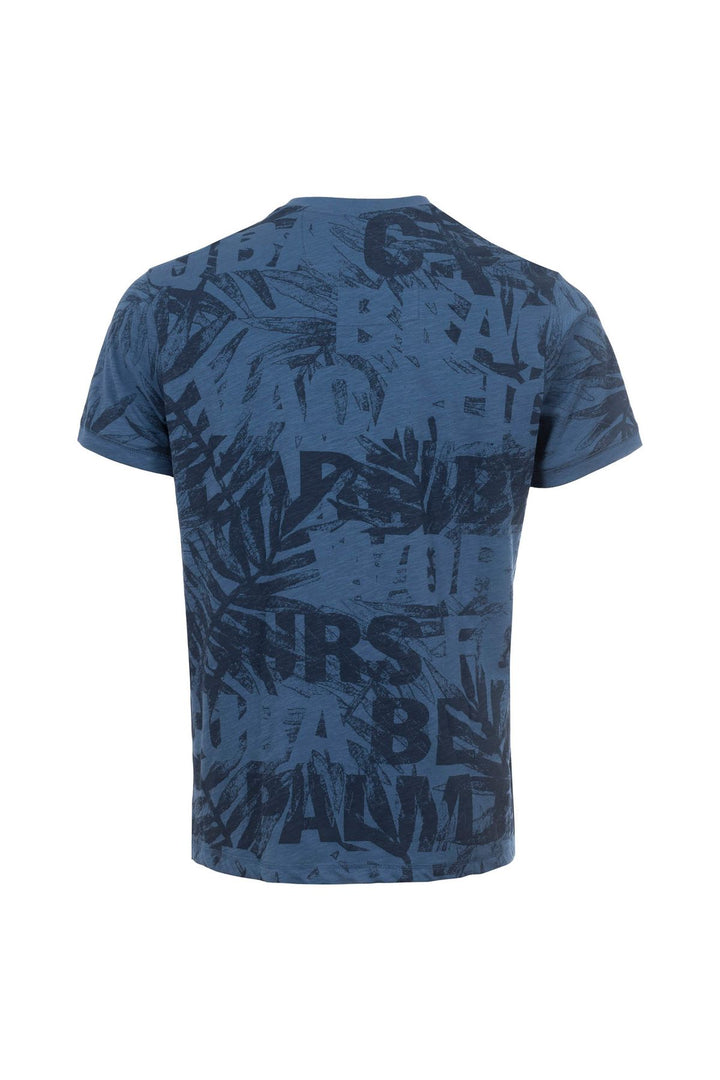 T-Shirt Herren tonaler Allover Print Palmen Blätter