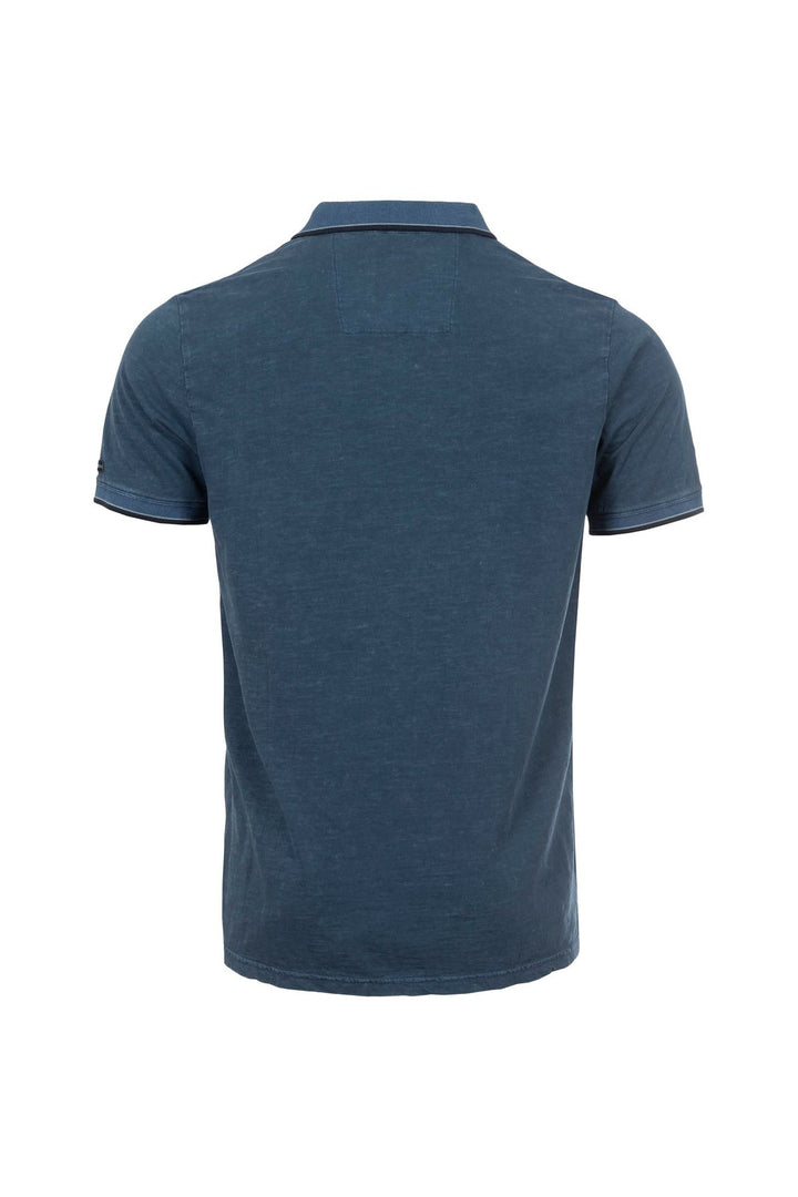 Poloshirt Herren Used-Look Lettering-Stickerei
