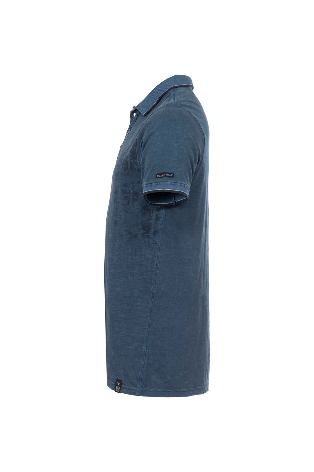 Poloshirt Herren Used-Look Lettering-Stickerei