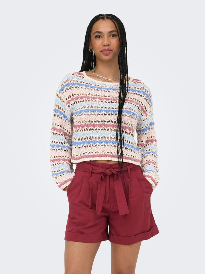 ONLGEENA LS O-NECK PATTERN LOOSE CC Birch/CALIFORNIA
