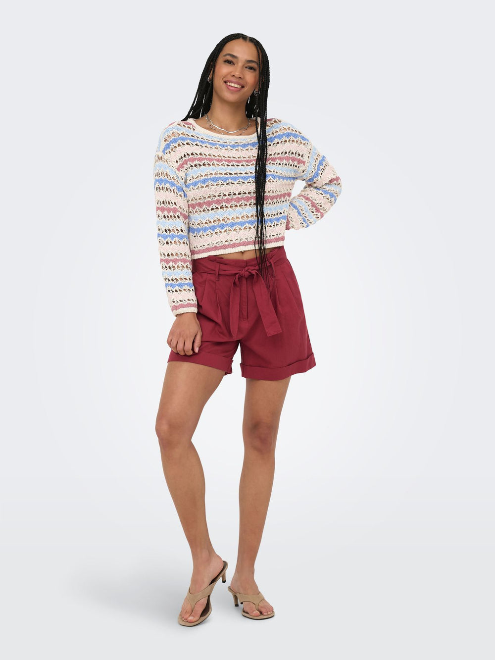 ONLGEENA LS O-NECK PATTERN LOOSE CC Birch/CALIFORNIA