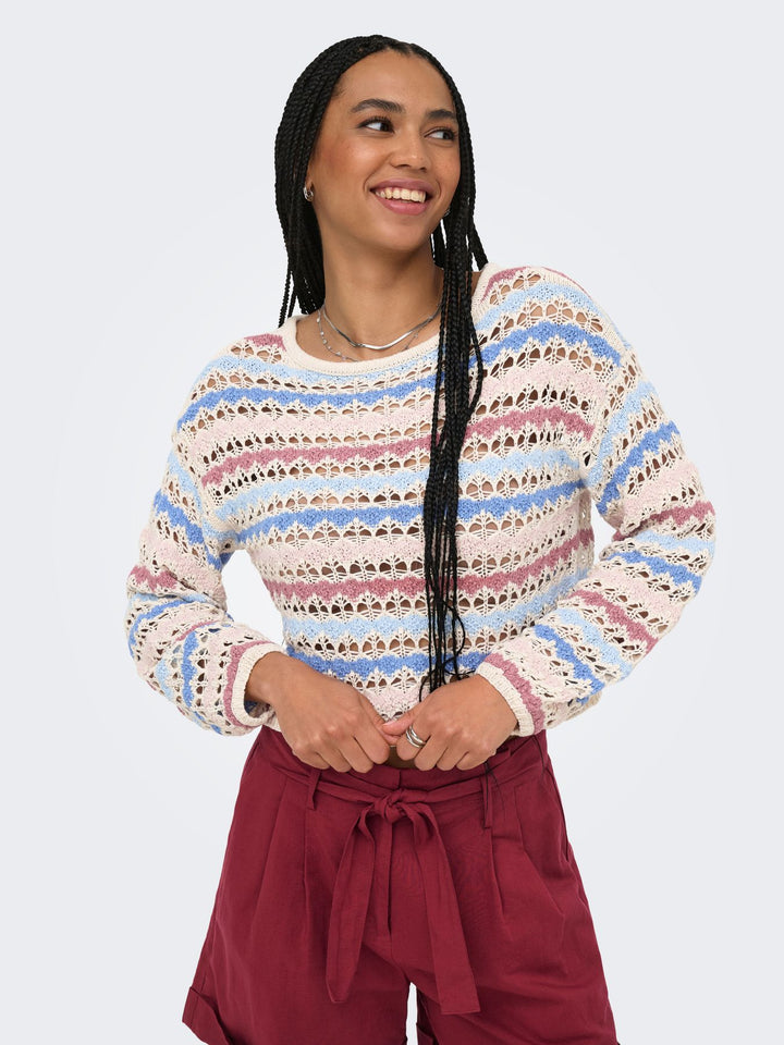 ONLGEENA LS O-NECK PATTERN LOOSE CC Birch/CALIFORNIA