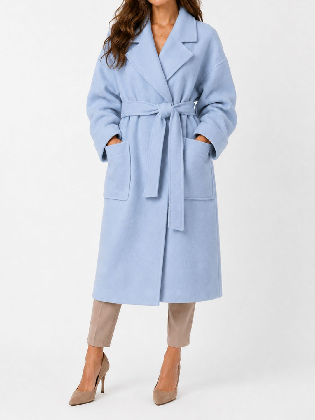 Elegance Kimono Coat – Luxus-Wollmantel mit Kamelhaar