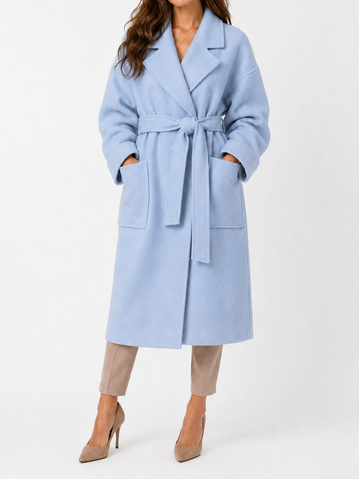 Elegance Kimono Coat – Luxus-Wollmantel mit Kamelhaar