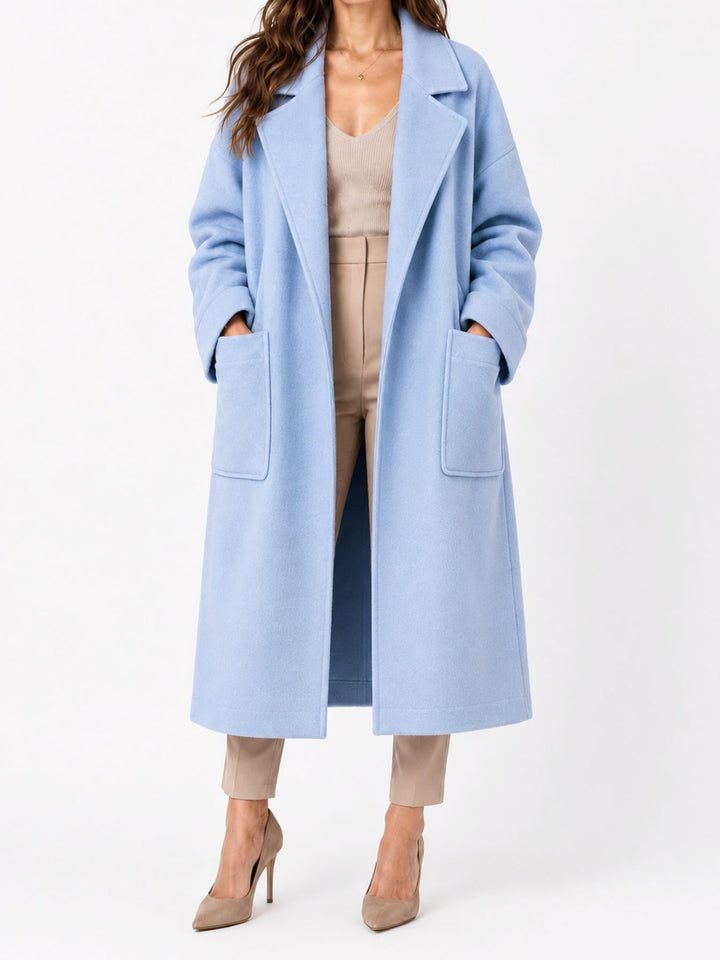 Elegance Kimono Coat – Luxus-Wollmantel mit Kamelhaar