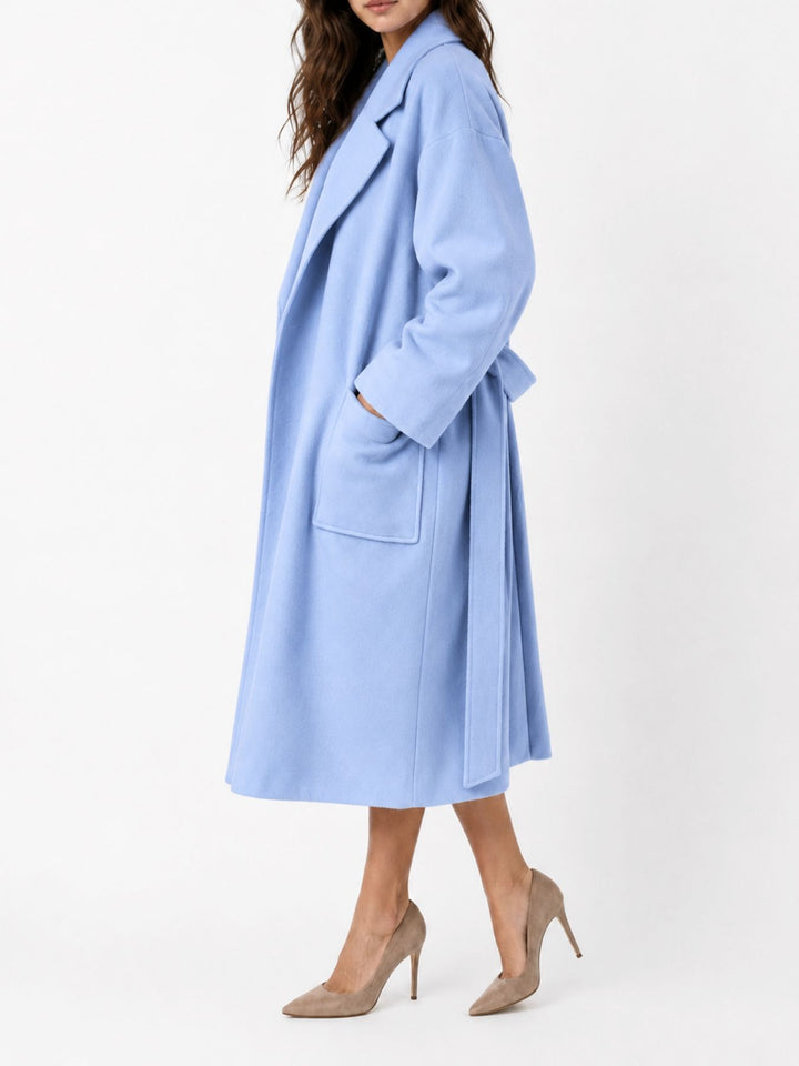 Elegance Kimono Coat – Luxus-Wollmantel mit Kamelhaar