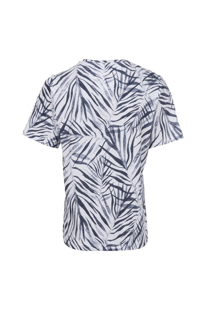 T-Shirt Damen Comfort-Sleeve Allover-Palmen-Print