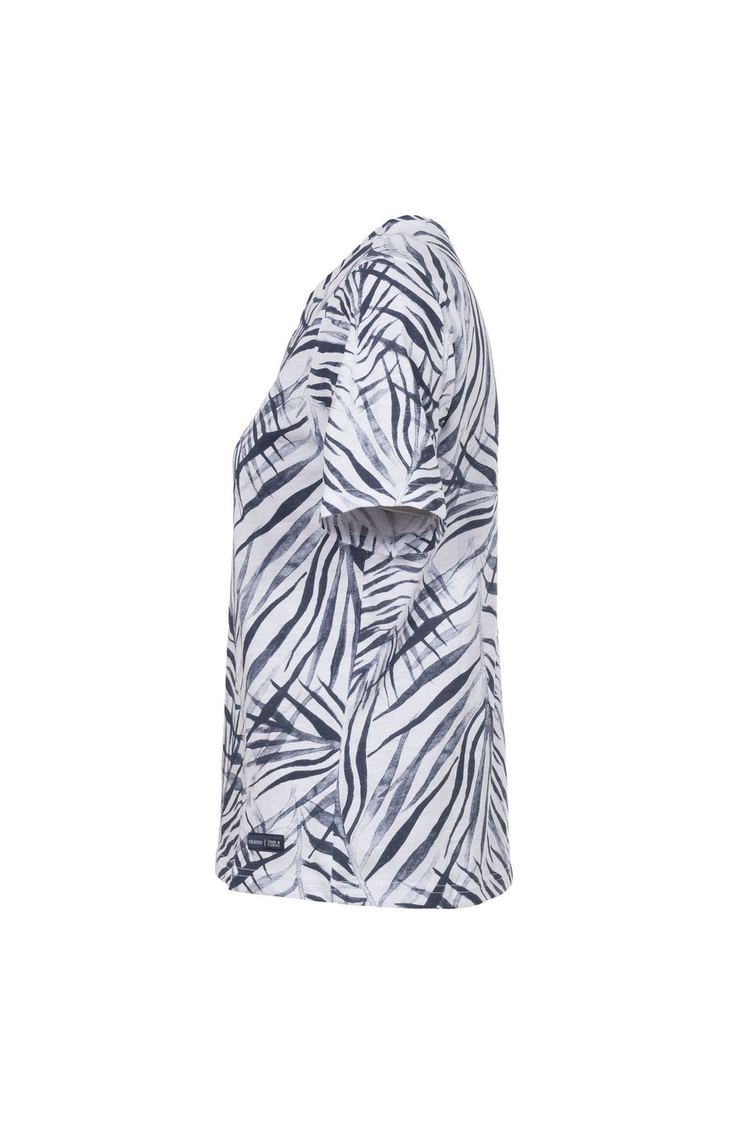 T-Shirt Damen Comfort-Sleeve Allover-Palmen-Print
