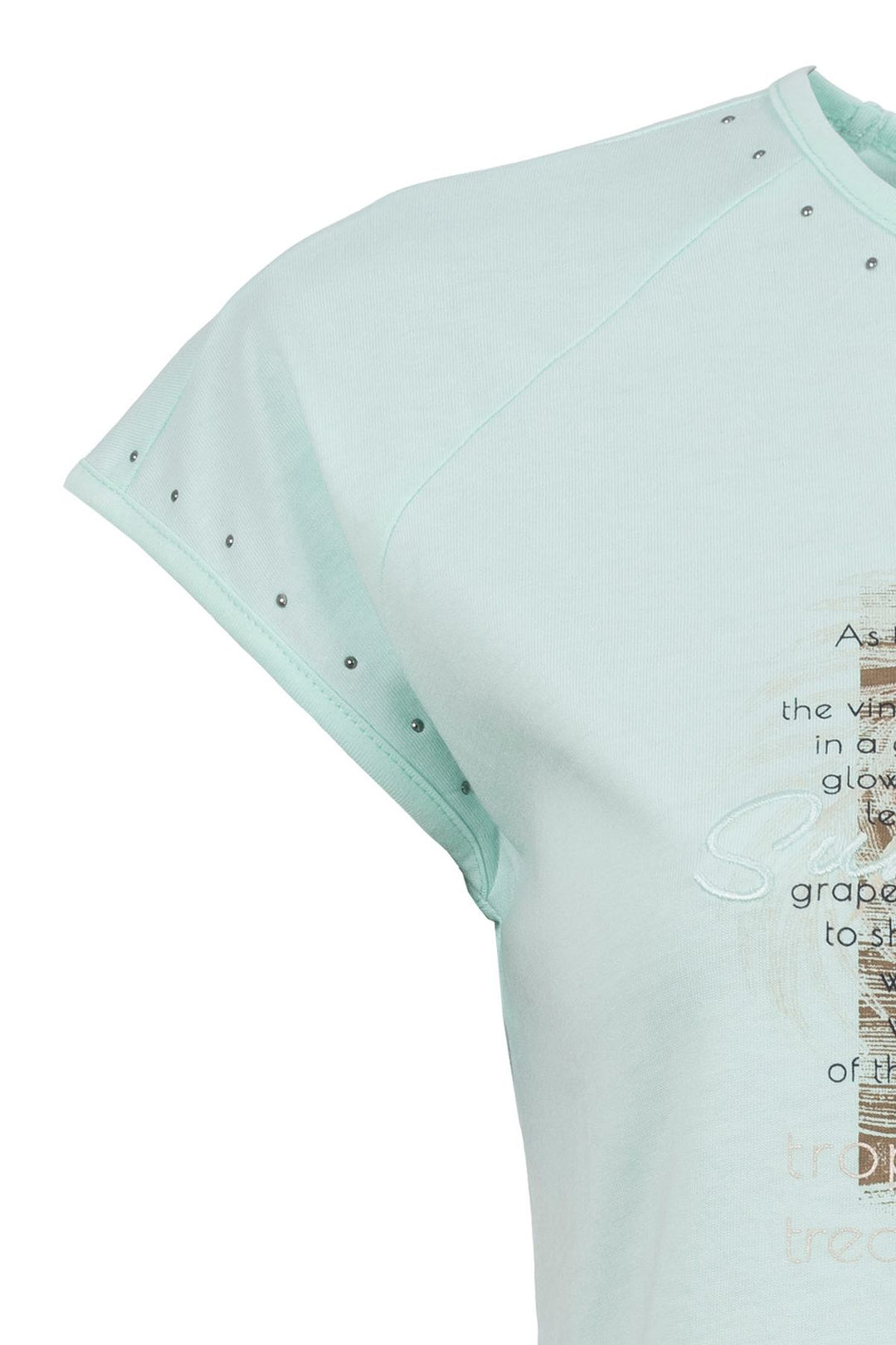 T-Shirt Damen Raglanärmel Stickerei Druck Strass
