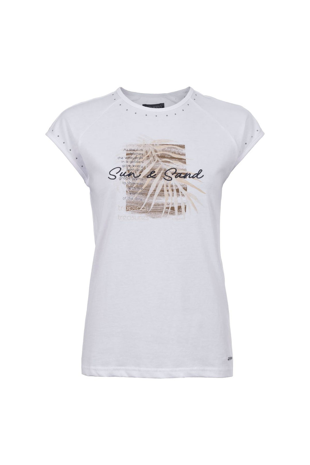 T-Shirt Damen Raglanärmel Stickerei Druck Strass