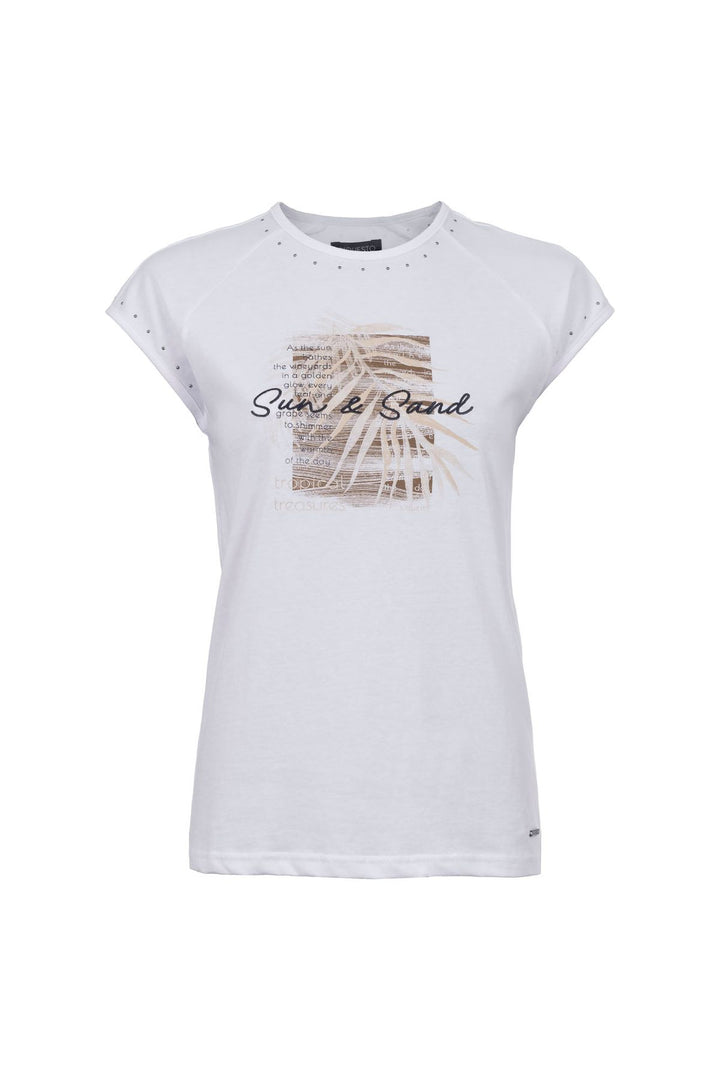T-Shirt Damen Raglanärmel Stickerei Druck Strass
