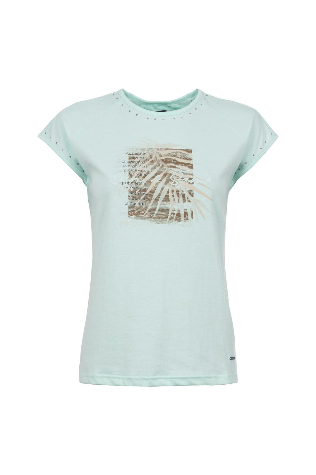 T-Shirt Damen Raglanärmel Stickerei Druck Strass