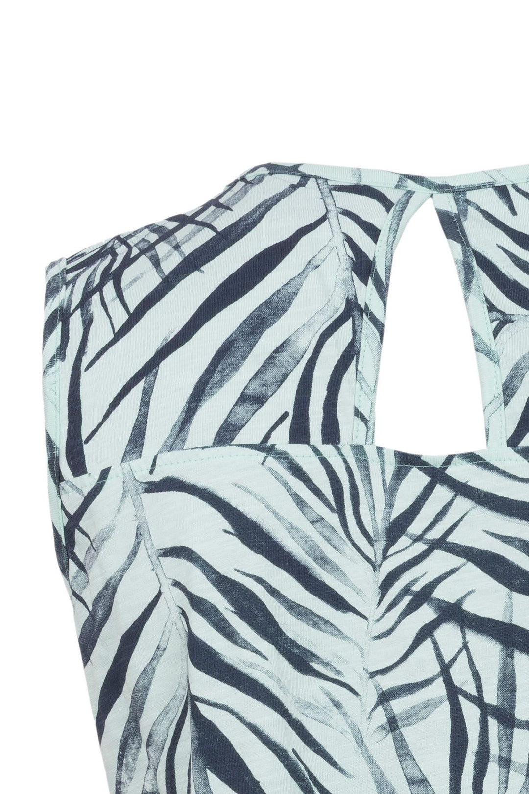 Top Damen Alloverprint Palmen Cut-Out am Rücken