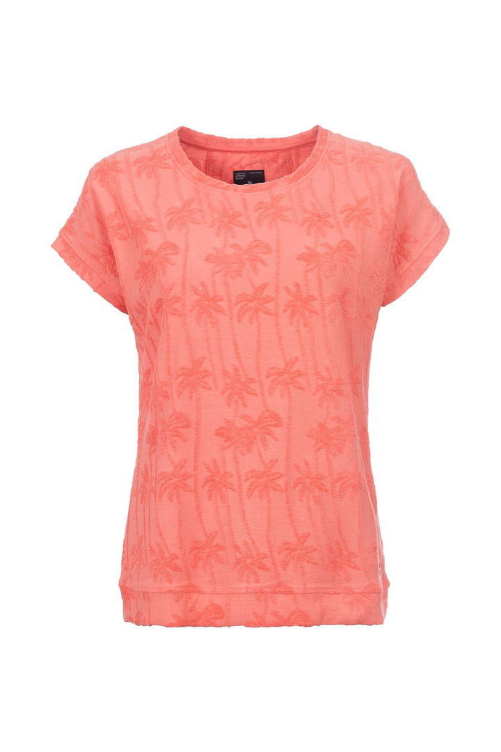 T-Shirt Damen Palmenmuster Strucktur