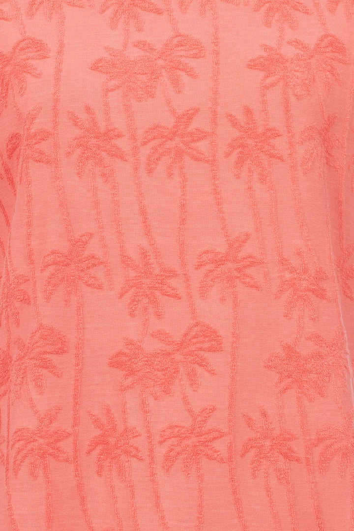 T-Shirt Damen Palmenmuster Strucktur