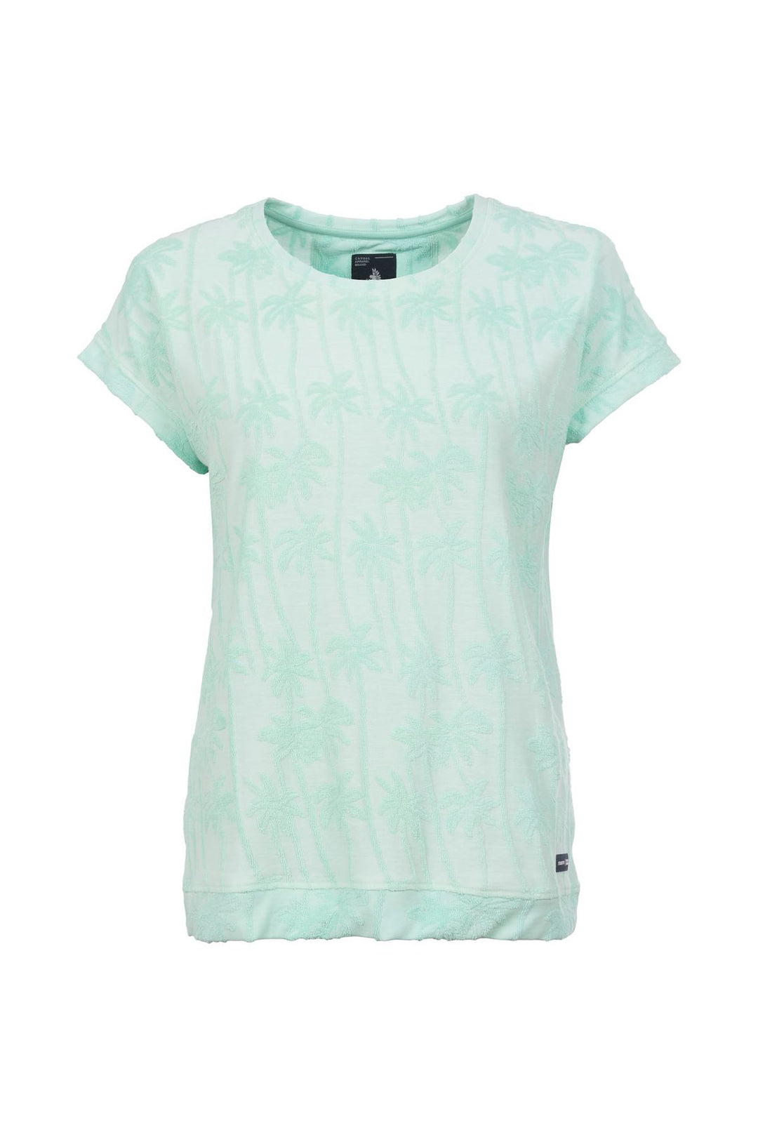 T-Shirt Damen Palmenmuster Strucktur