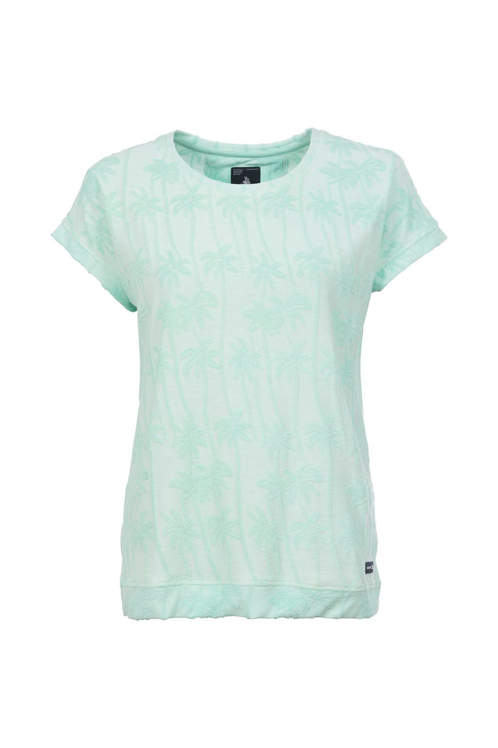 T-Shirt Damen Palmenmuster Strucktur