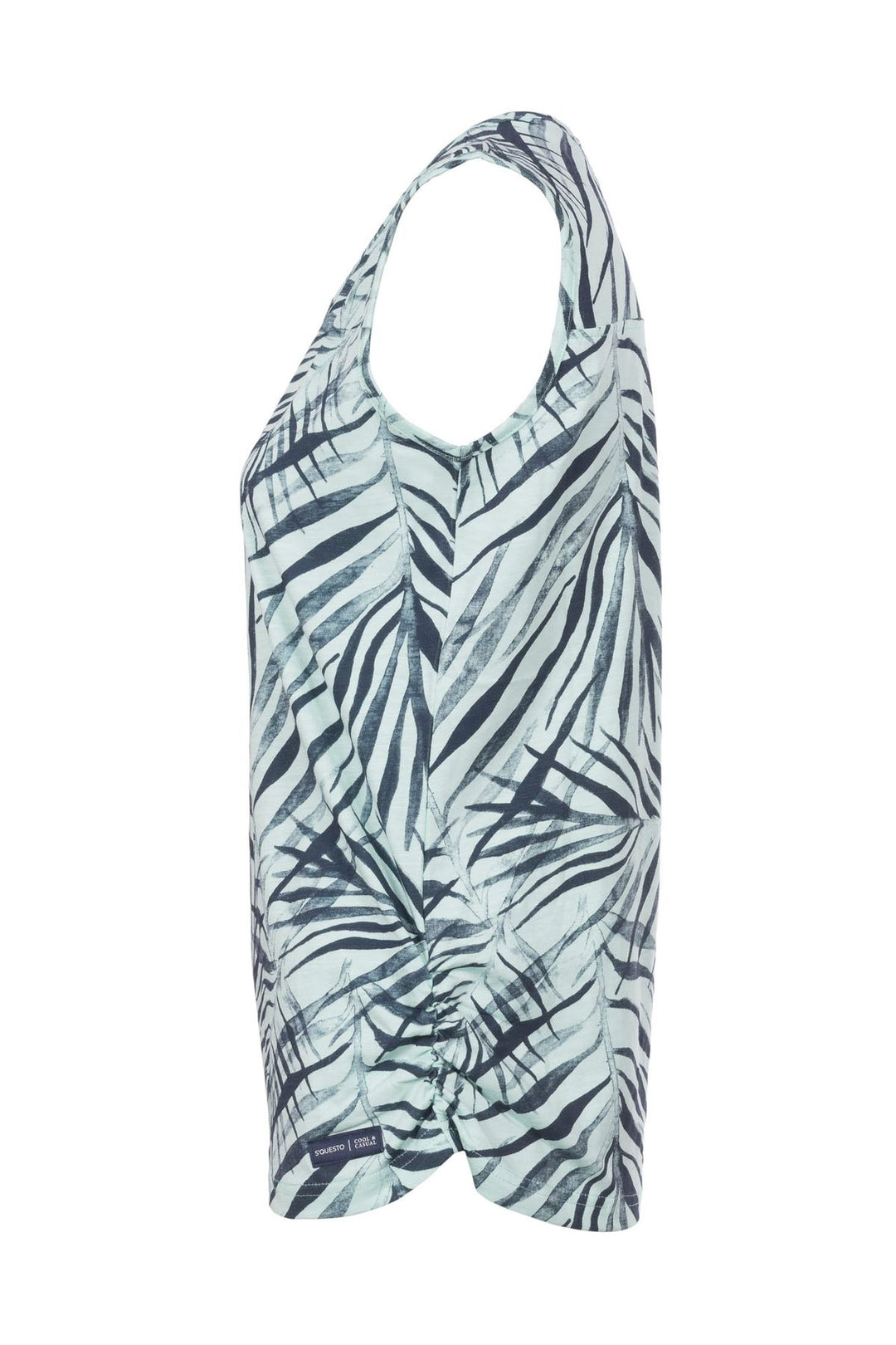Top Damen Alloverprint Palmen Cut-Out am Rücken