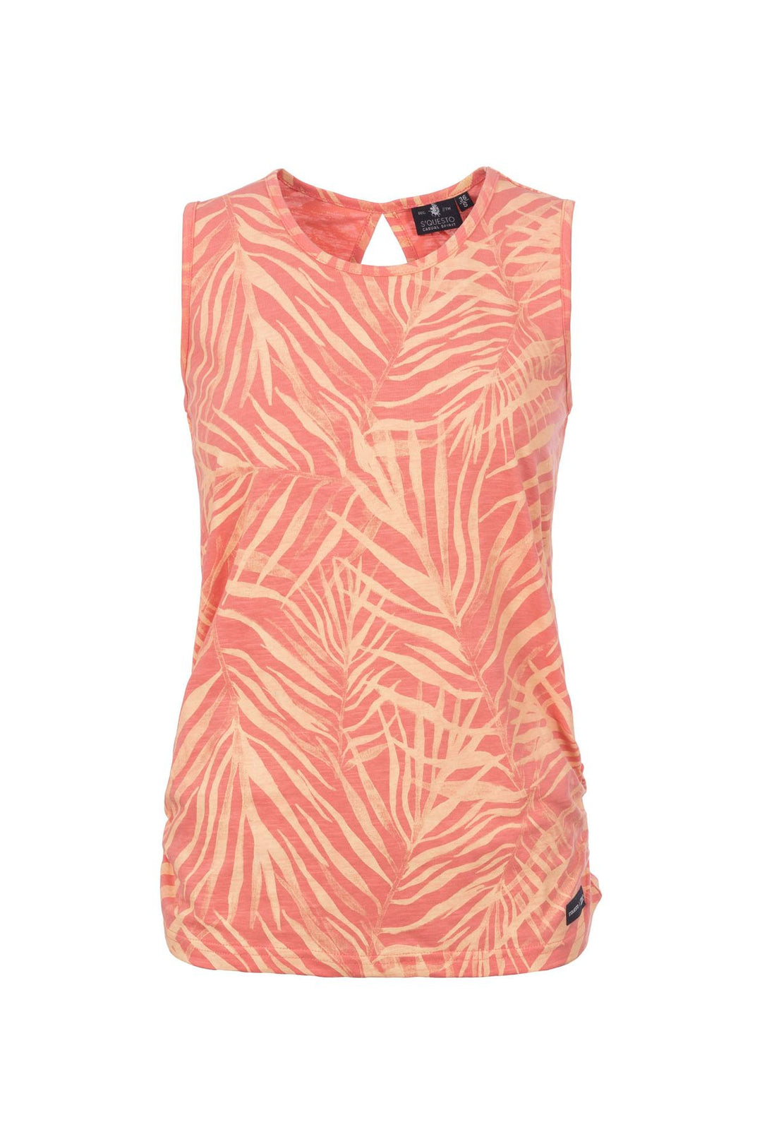Top Damen Alloverprint Palmen Cut-Out am Rücken