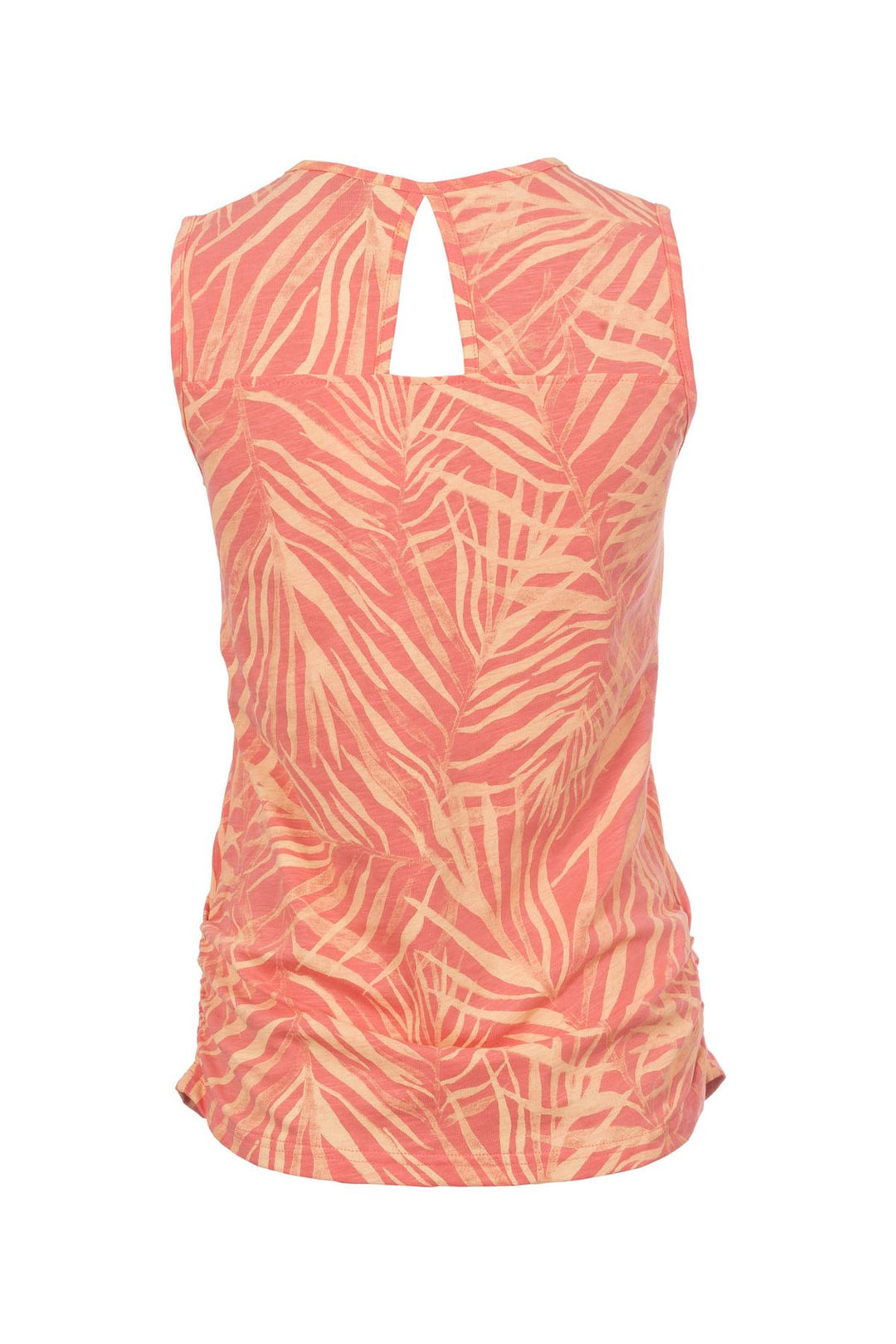 Top Damen Alloverprint Palmen Cut-Out am Rücken