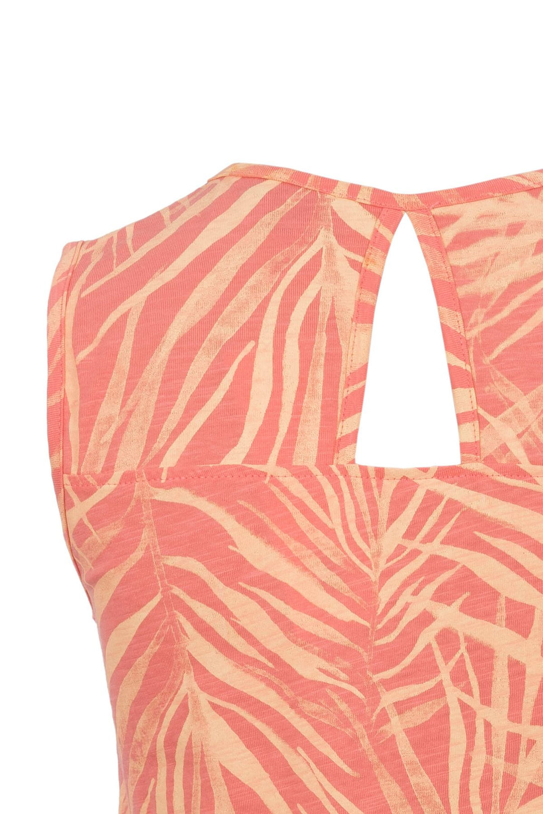 Top Damen Alloverprint Palmen Cut-Out am Rücken
