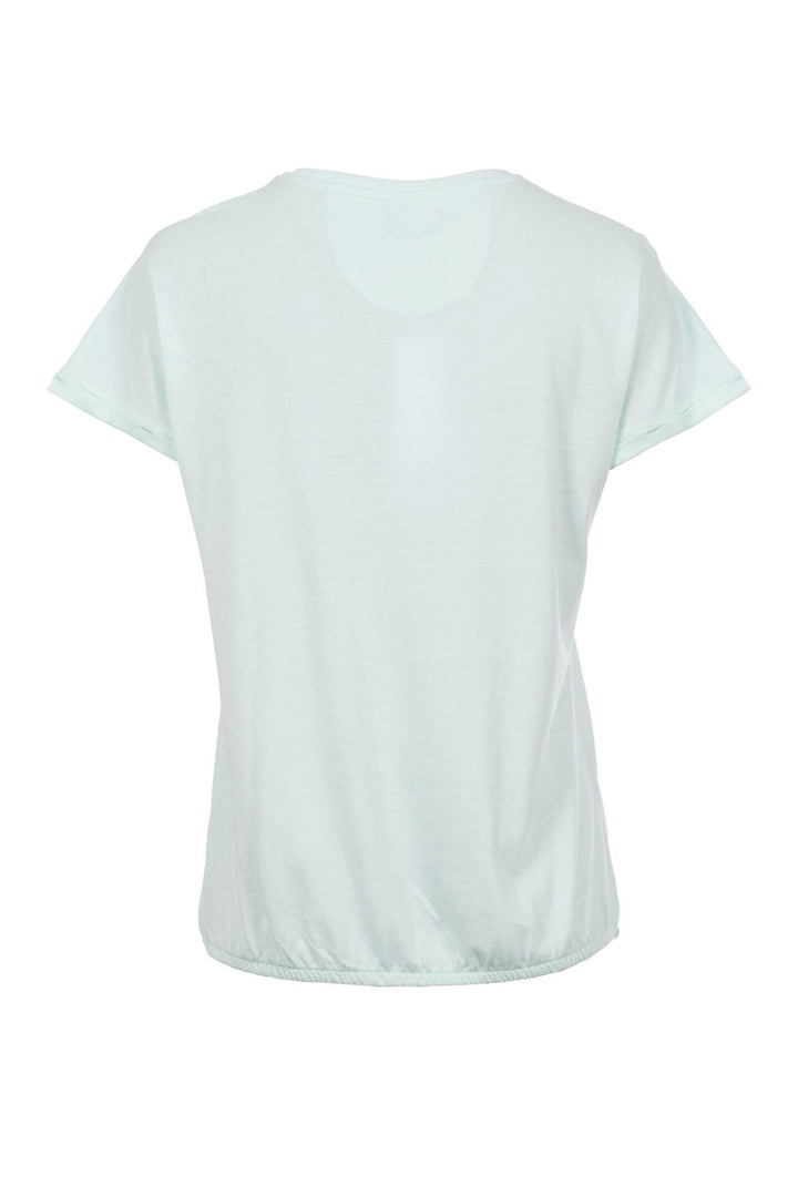 T-Shirt Damen Gummibund Frontdruck und Pailletten