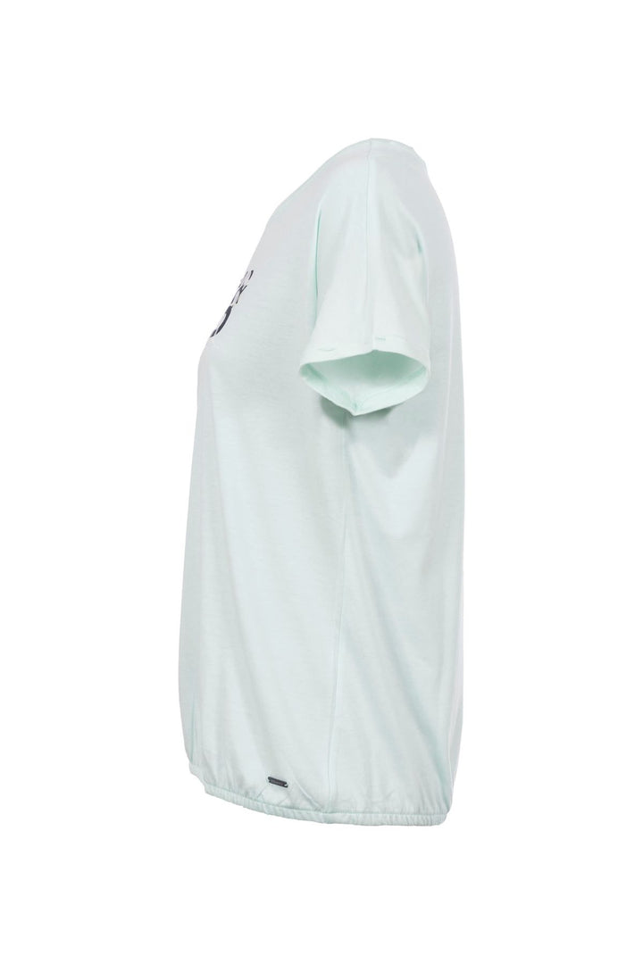 T-Shirt Damen Gummibund Frontdruck und Pailletten