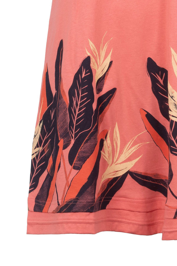 SOQUESTO Kleid Damen kurz Blätterprint