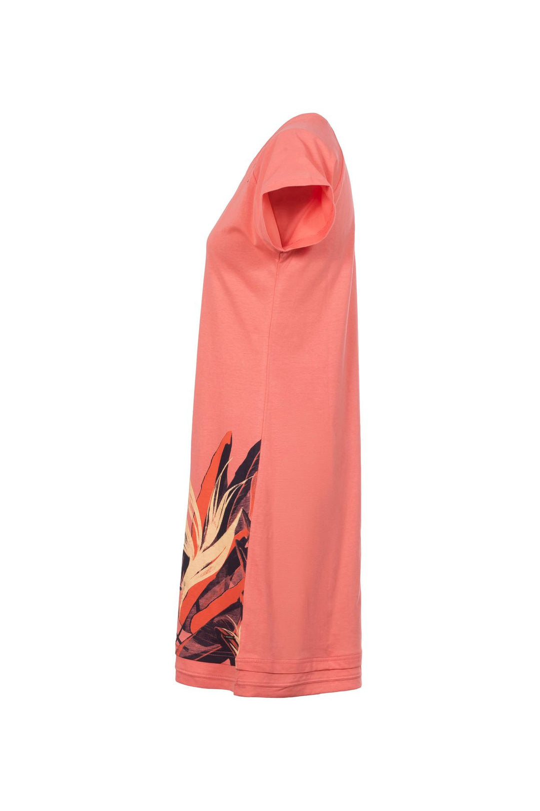 SOQUESTO Kleid Damen kurz Blätterprint