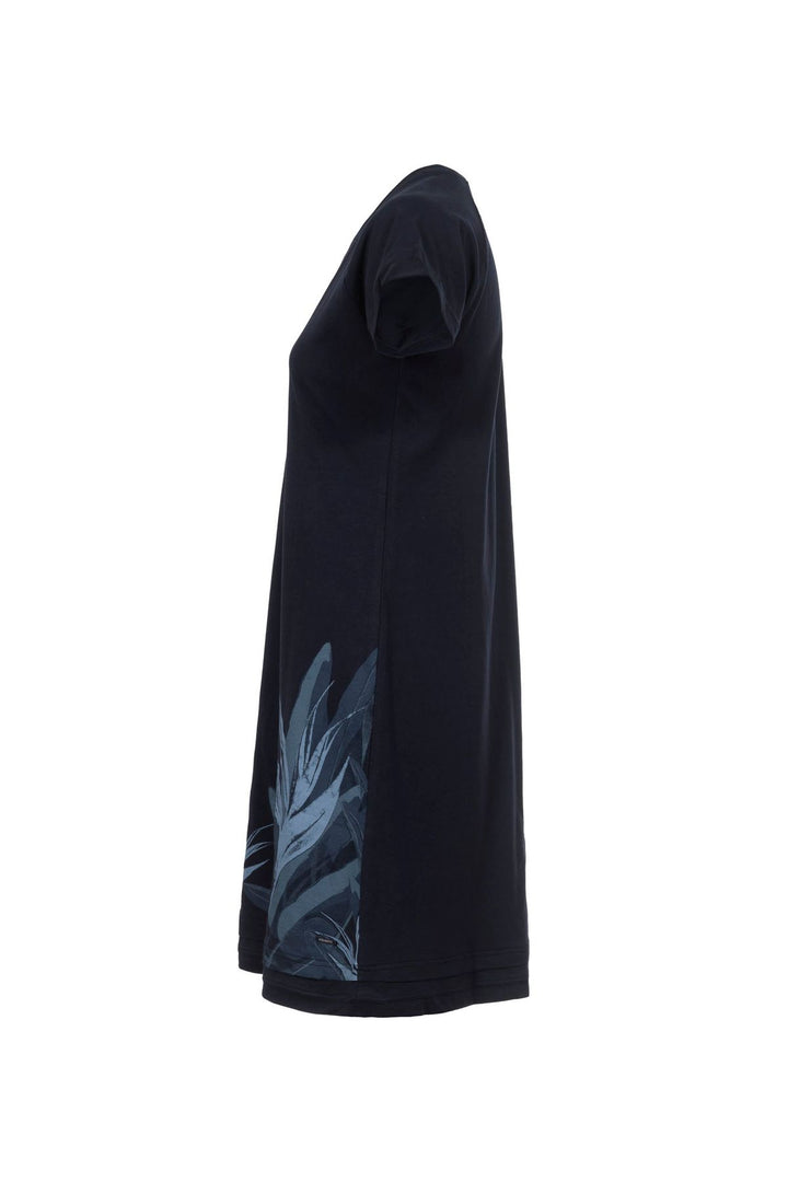 Kleid Damen kurz Blätterprint