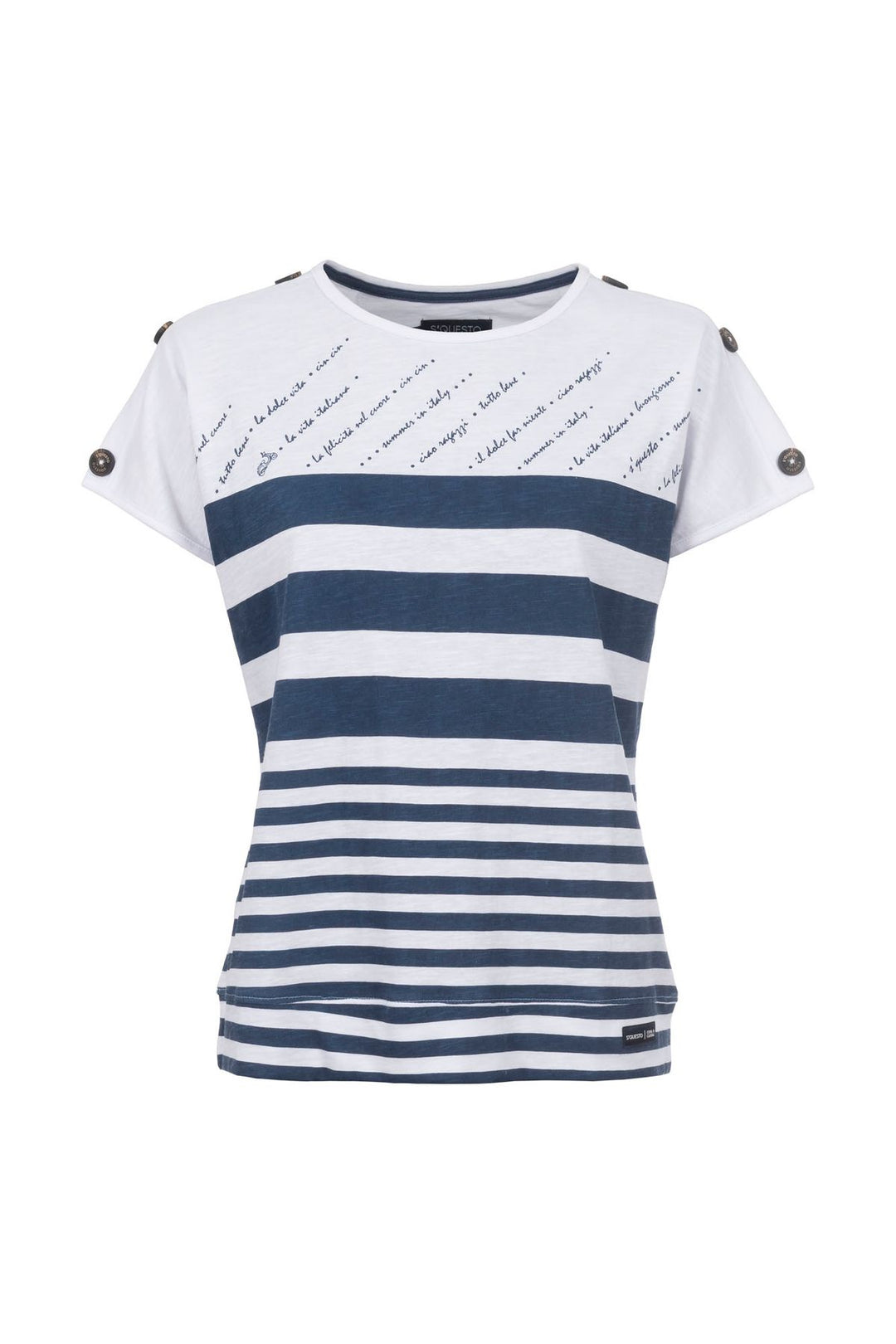 T-Shirt Damen maritimer Look Lettering-Elemente