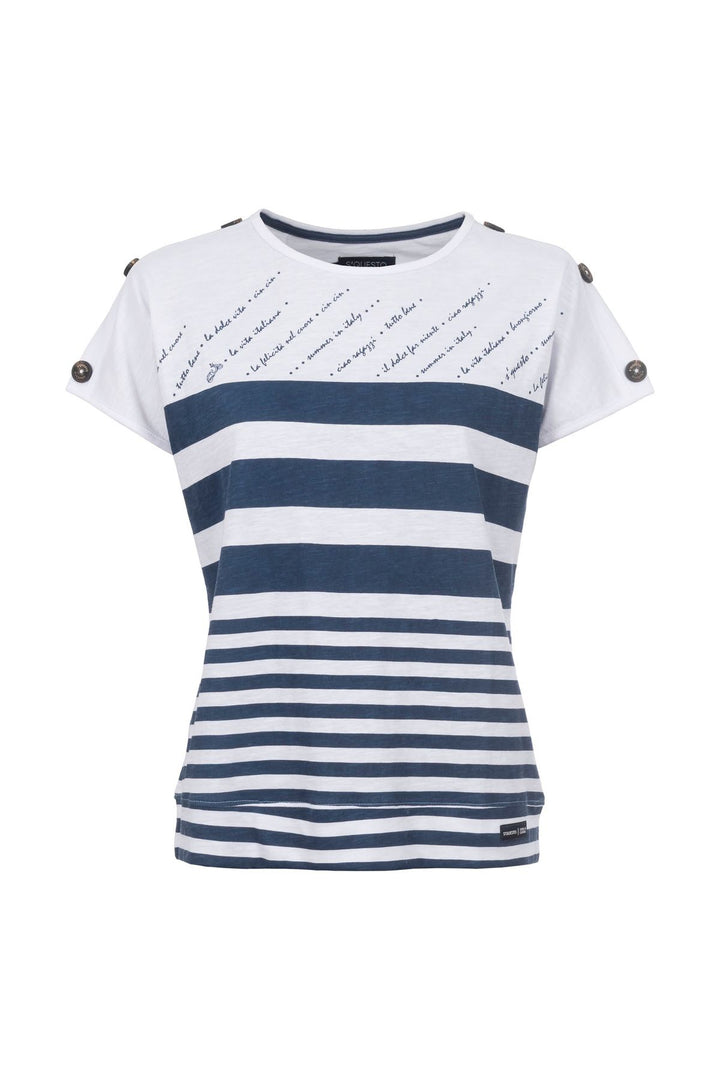 T-Shirt Damen maritimer Look Lettering-Elemente