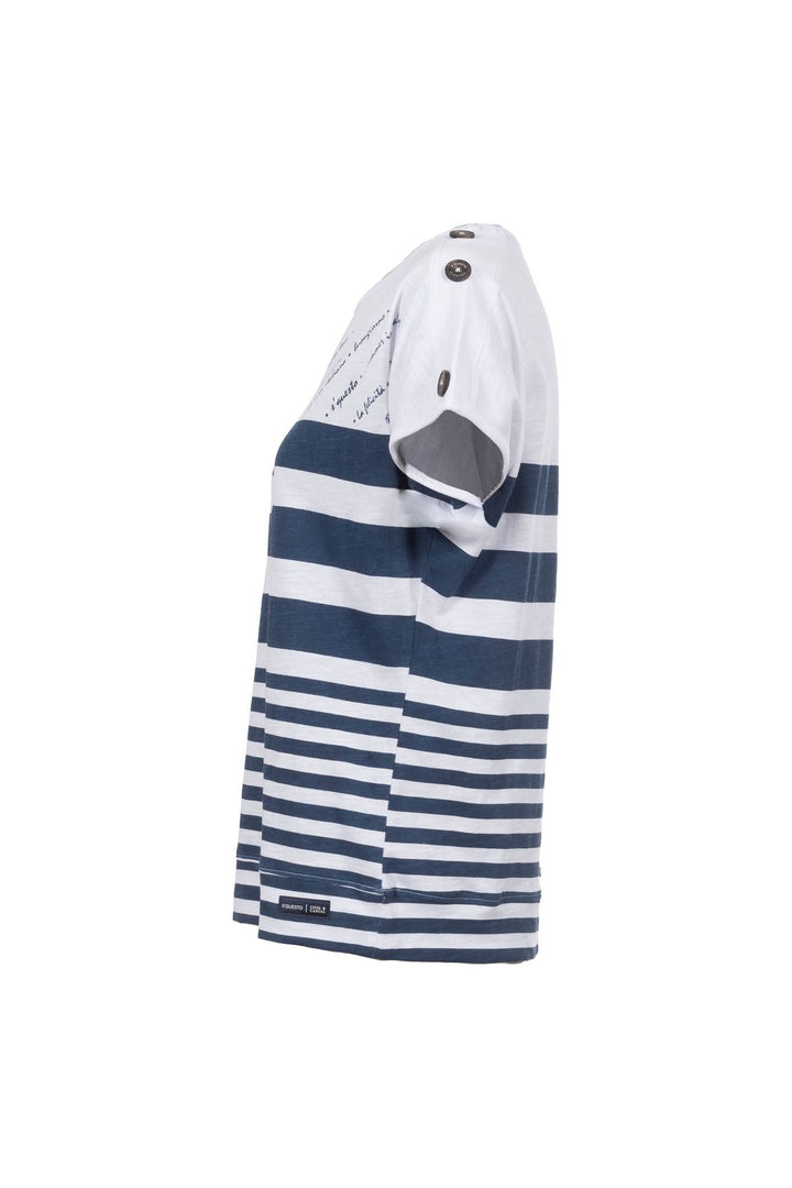 T-Shirt Damen maritimer Look Lettering-Elemente