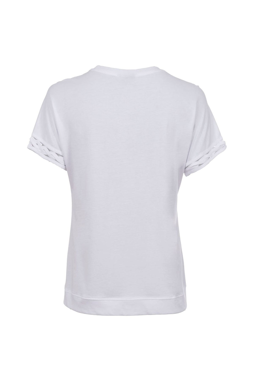 T-Shirt Damen Glitzersteine Flechtdetails Lettering-Print