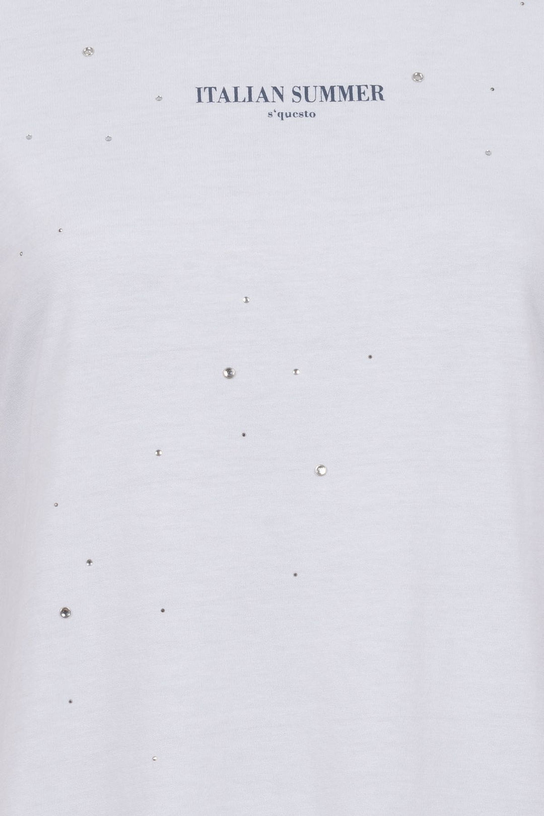 T-Shirt Damen Glitzersteine Flechtdetails Lettering-Print