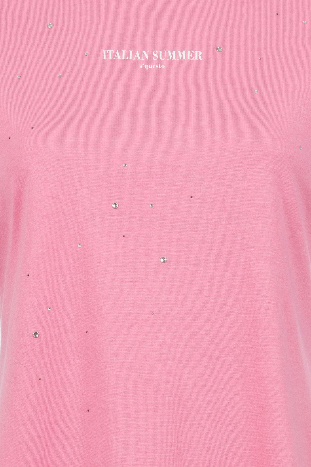 T-Shirt Damen Glitzersteine Flechtdetails Lettering-Print