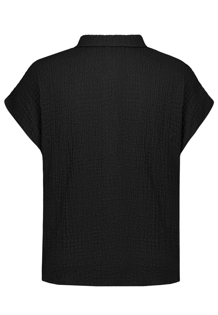 Bluse Damen Crinkle Knopfleiste
