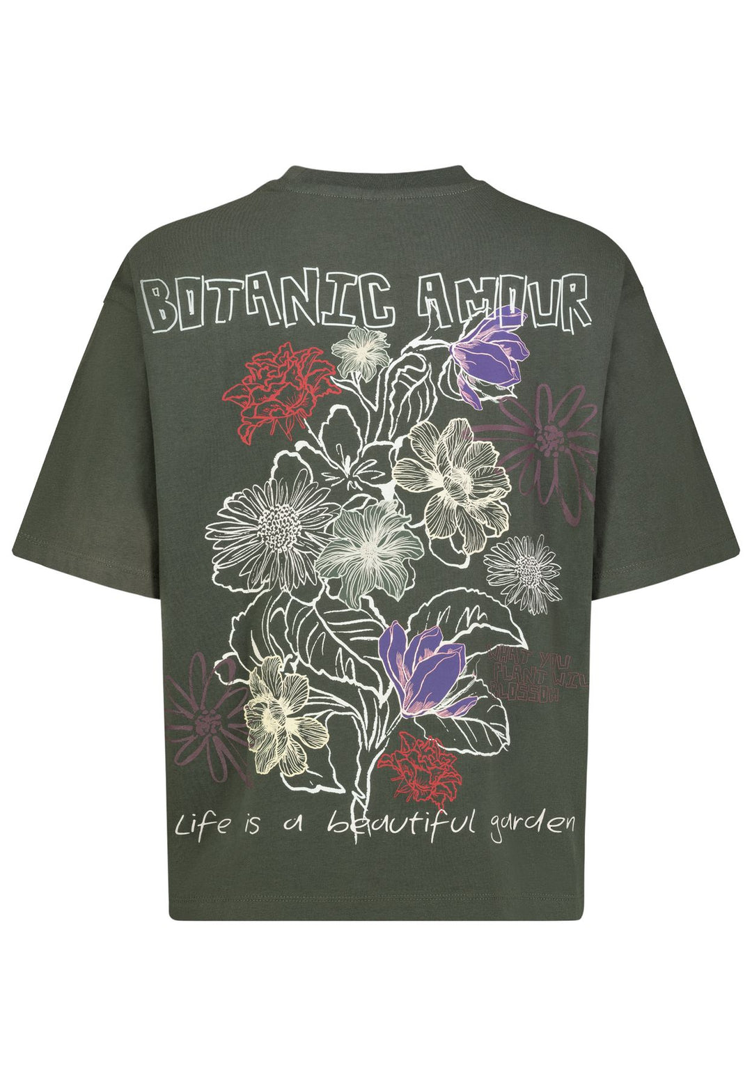 T-Shirt Damen kleiner Brustprint großer Rückenprint