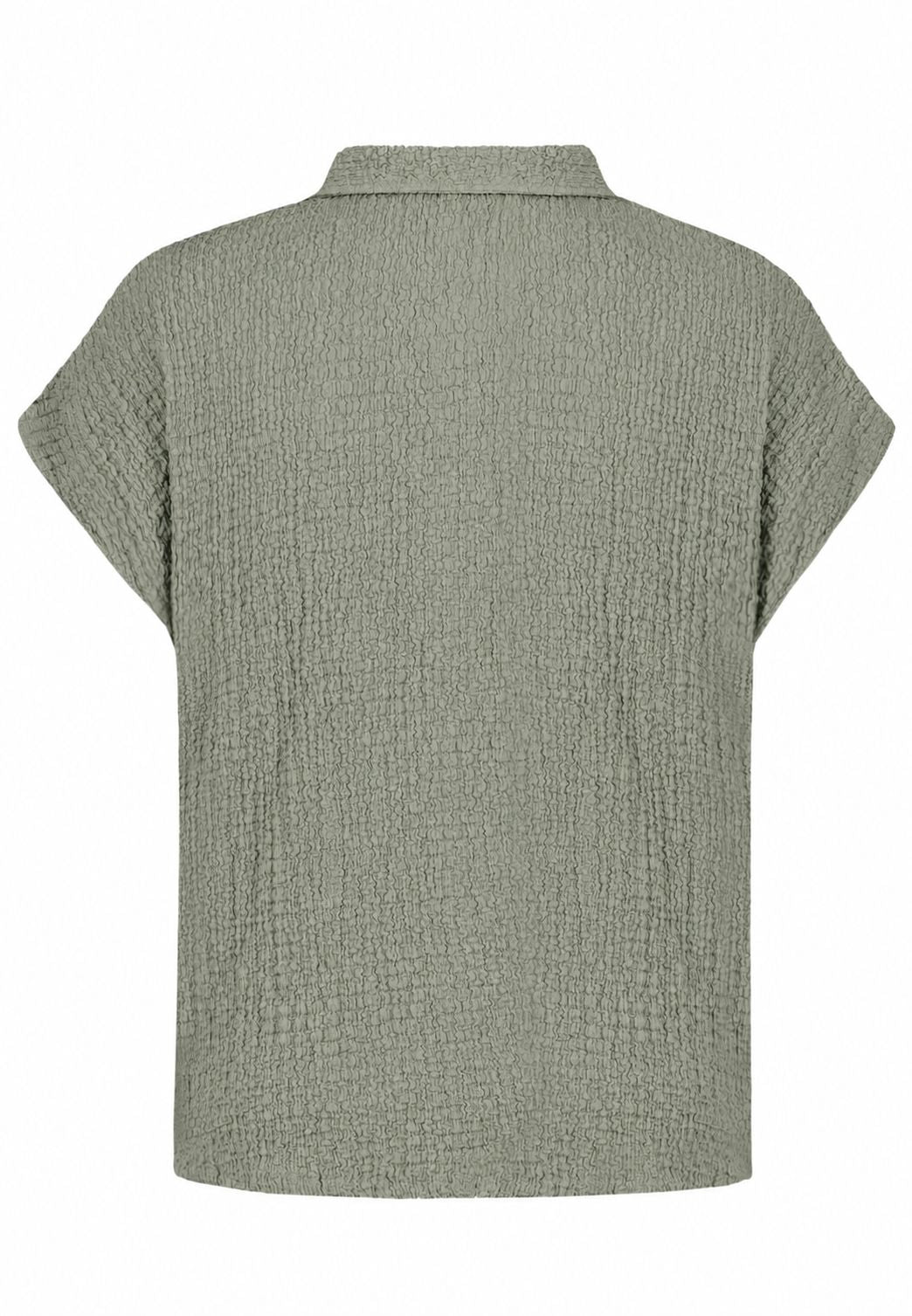 Bluse Damen Crinkle Knopfleiste