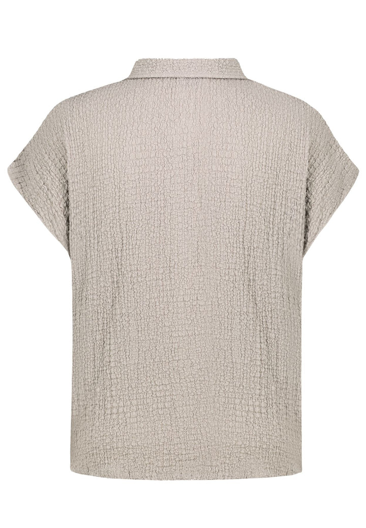 Bluse Damen Crinkle Knopfleiste