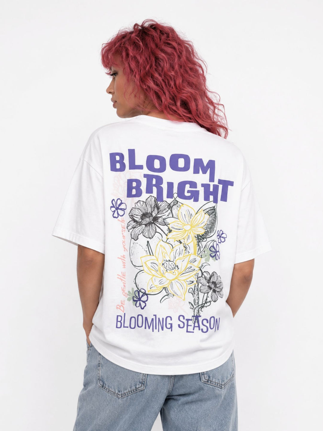 T-Shirt Damen kleiner Brustprint großer Rückenprint