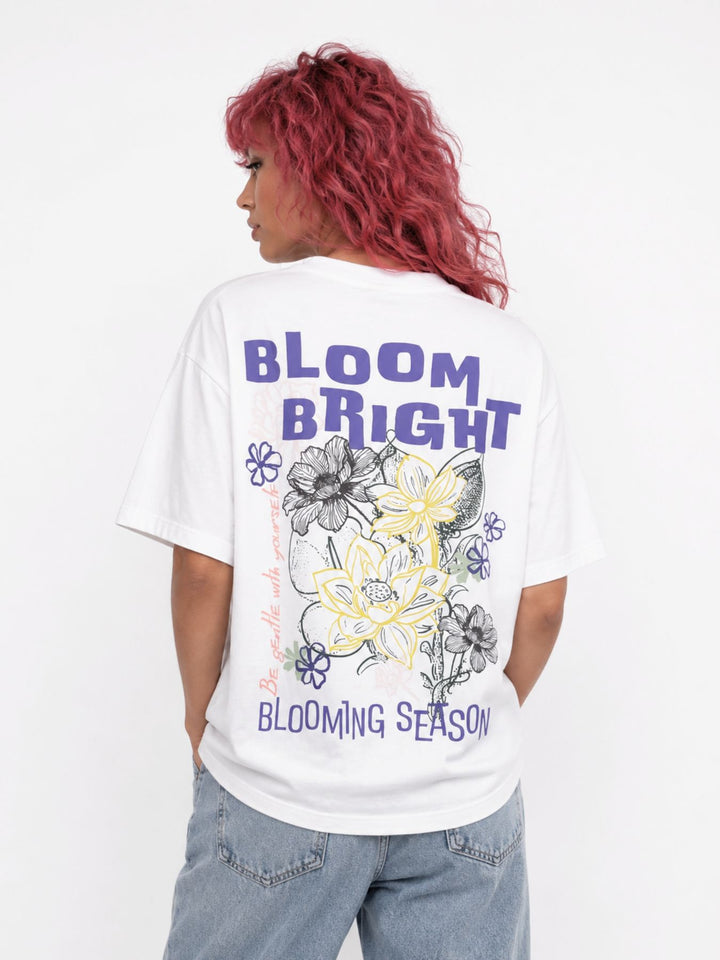 T-Shirt Damen kleiner Brustprint großer Rückenprint