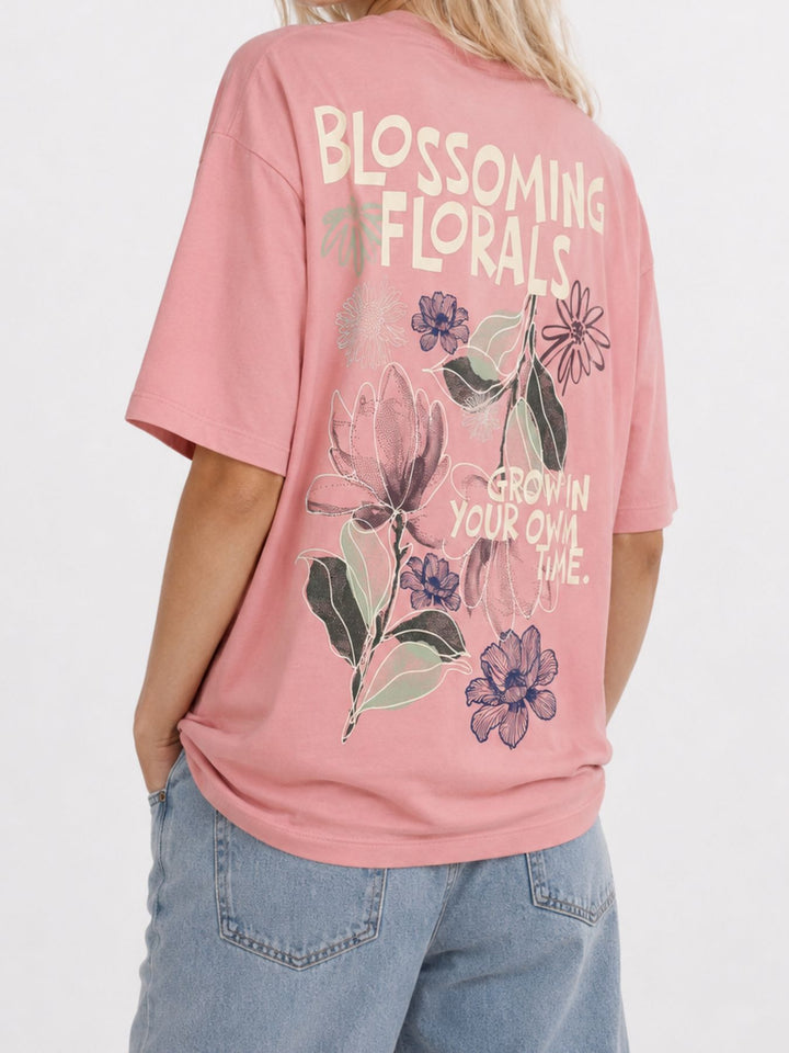 T-Shirt Damen kleiner Brustprint großer Rückenprint